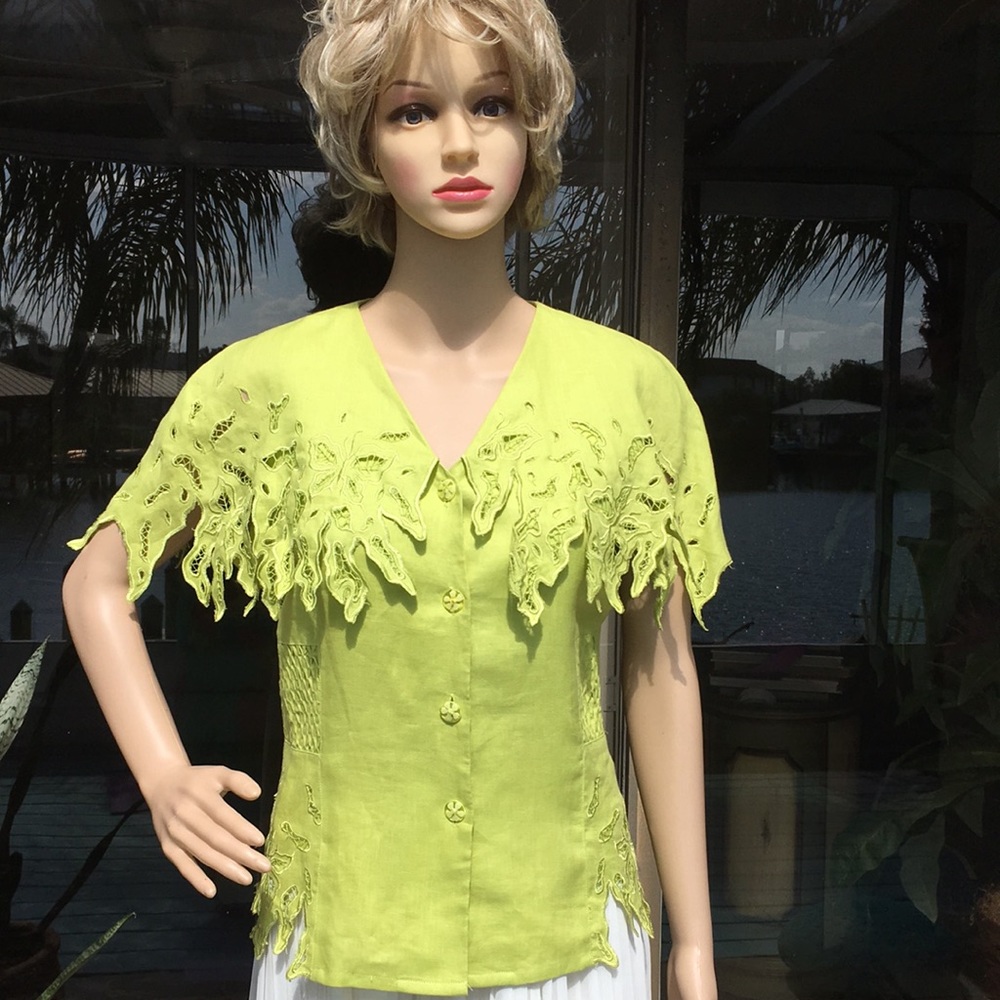 J Song linen blouse